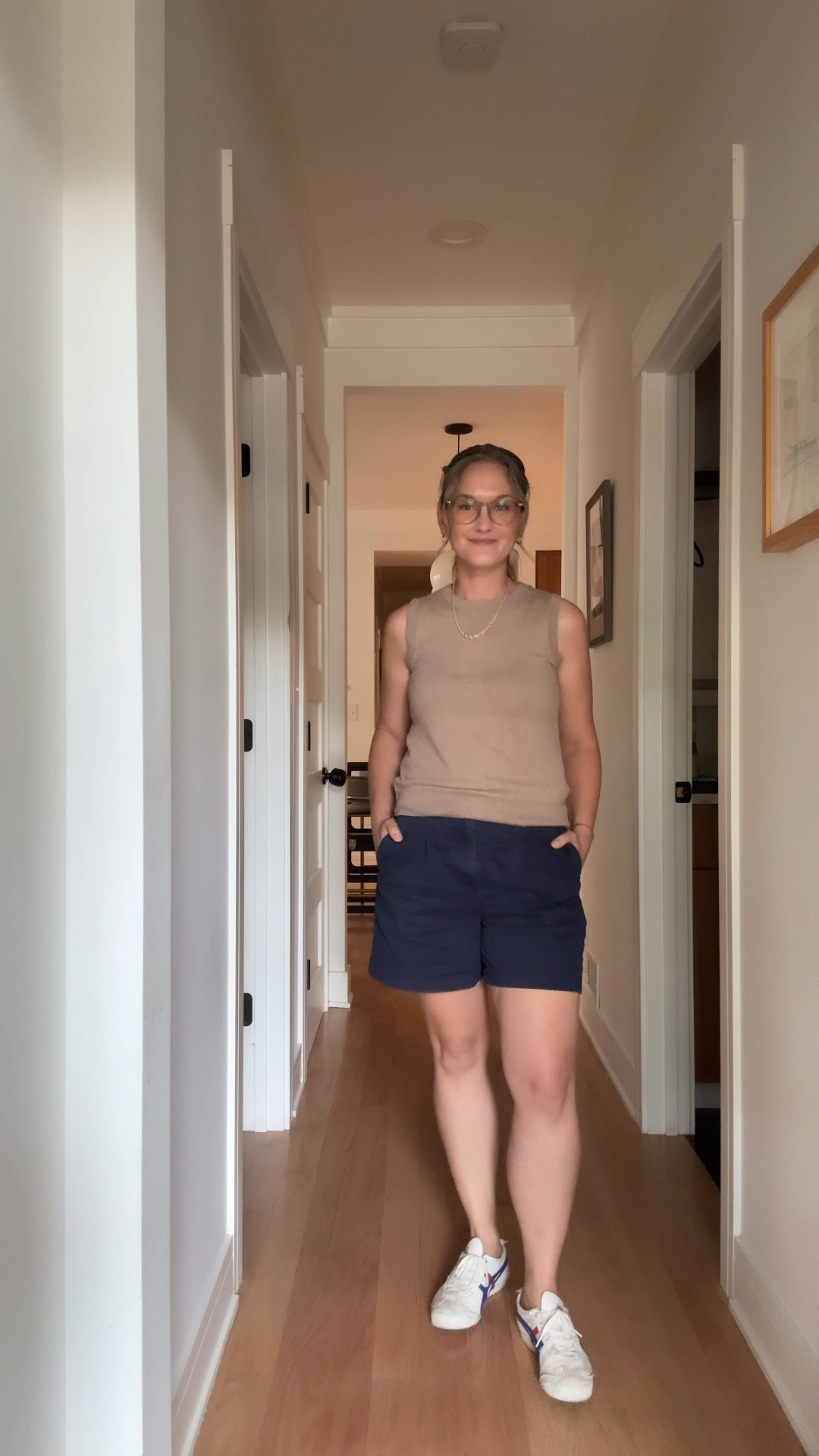 It’s a bustling Friday in August, and the city mom is effortlessly chic in blue pleated shorts and a camel shell, her favorite sneakers keeping her nimble, while her go-to gold hoops, graduated rope necklace, and new stack of permanent bracelets add just the right sparkle. The morning is a whirlwind of brand magic as she pours over the brand photos Hannah Schweiss completed last night, sharing them with her graphic designer and updating her website, while also putting the finishing touches on three author interviews and starting work on her monthly newsletter (are you signed up?). She sneaks in a quick lunch before heading to Three Avenues Bookshop to chat about the authors she’s inviting to The Chicago Literary Salon, then it’s off to a school social at Miles’ daycare before she and her husband slip away for a well-earned date night—proof that even a week of just passing hellos can end with champagne and laughter.

#LTKStyleTip #LTKWorkwear #LTKFamily