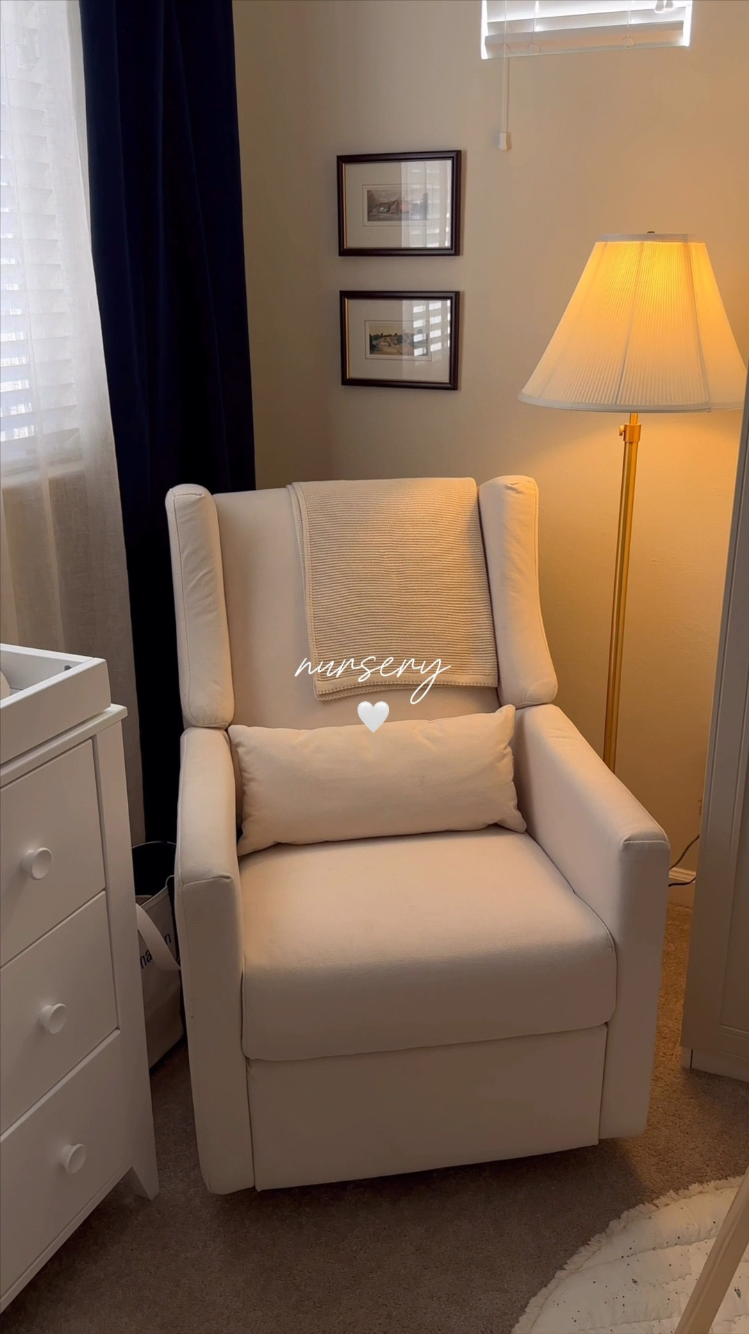 Nursery reveal 🤍👶🏻 

• Changing station + chair + crib are from babyletto 
• curtains are from pottery barn 
• lamp + frames on the wall are thrifted 
• airplane mobile from Amazon 


#LTKBaby