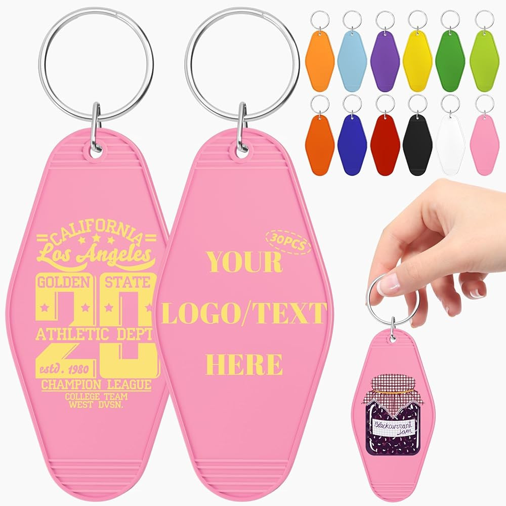 Custom Hotel Motel Keychain, 30PCS Customized Double-Sided Keychain Color Printing Personalized P... | Amazon (US)