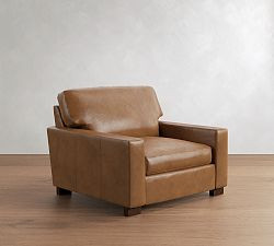 Turner Square Arm Leather Chair | Pottery Barn (US)