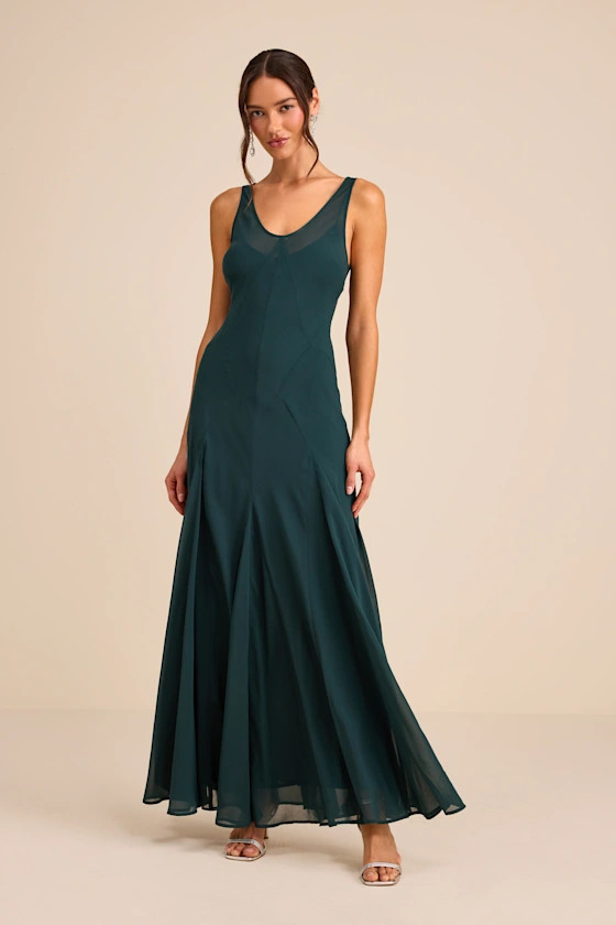 Cressa Emerald Sleeveless Column Maxi Dress | Lulus