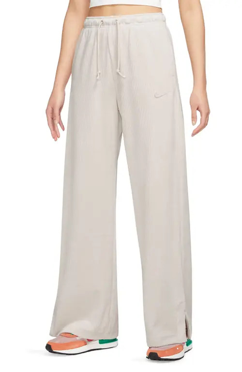 Nike Sportswear Velour High Waist Wide Leg Pants in Light Orewood Brown/Brown at Nordstrom, Size Small | Nordstrom