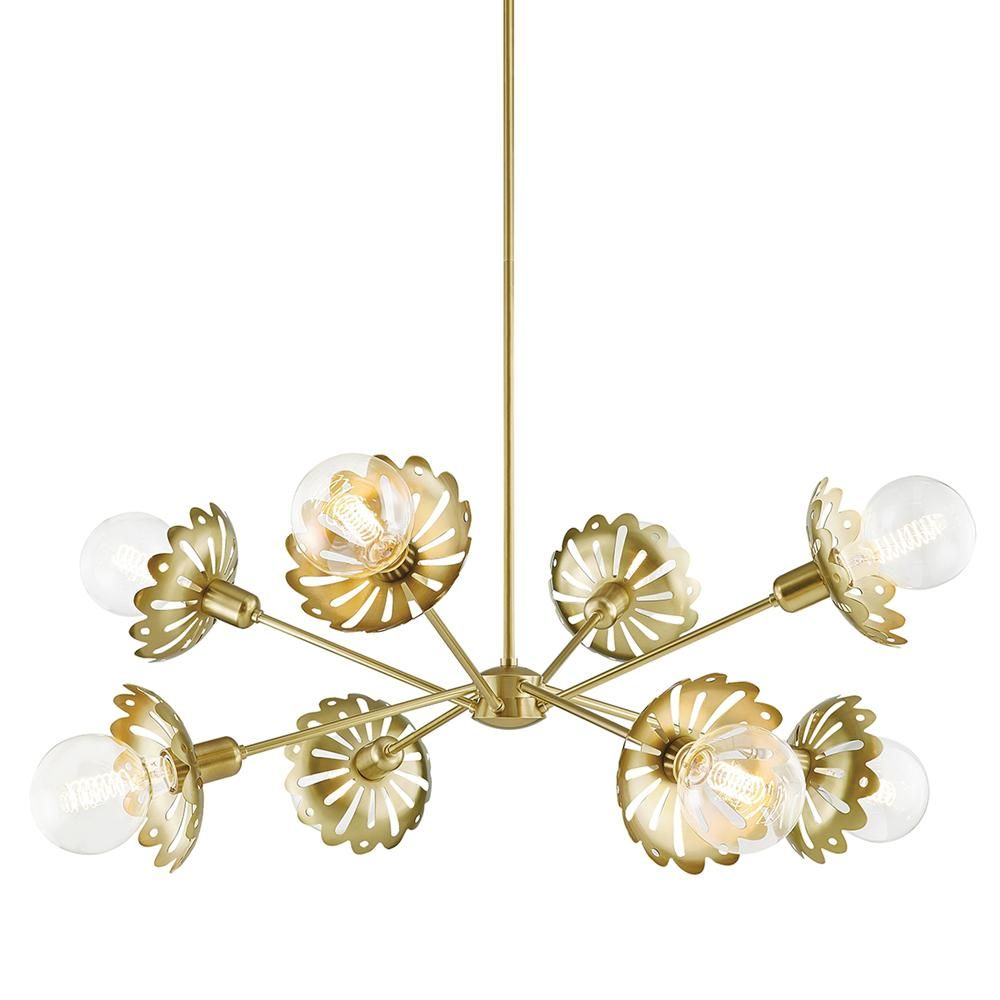 Alyssa 8-Light Aged Brass Chandelier H353808-AGB - The Home Depot | The Home Depot
