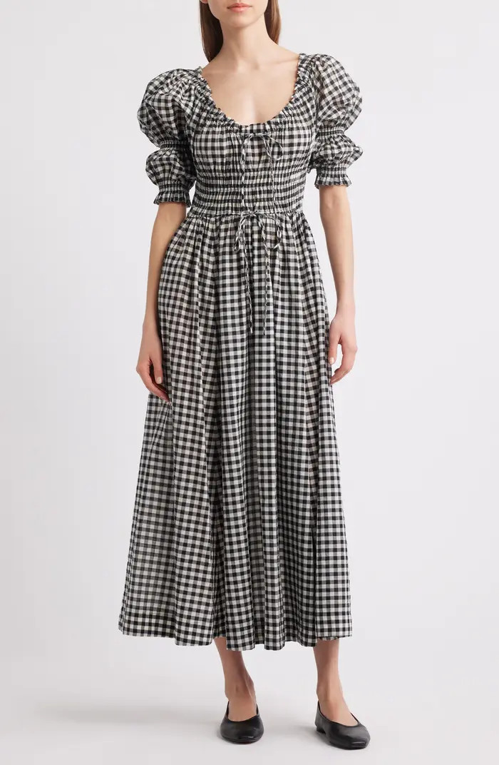 DÔEN Ischia Gingham Convertible Organic Cotton Maxi Dress | Nordstrom | Nordstrom