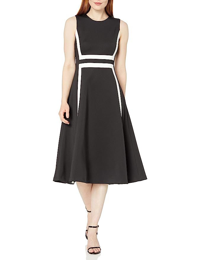 Calvin Klein Women's Sleeveless Color Block A-line Dress | Amazon (US)