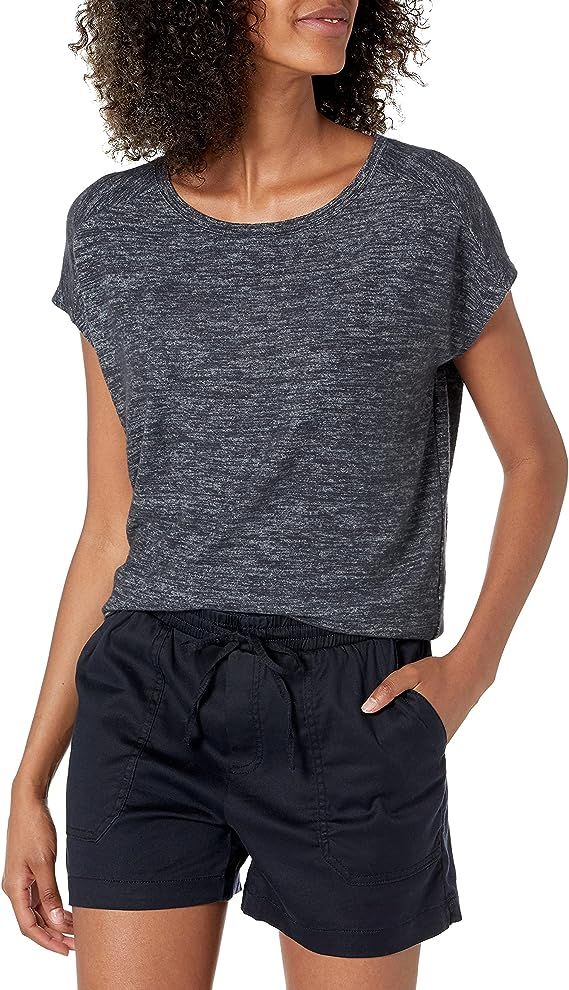 Amazon Brand - Daily Ritual Women's Cozy Knit Dolman Short-Sleeve Tie-Back Shirt | Amazon (US)