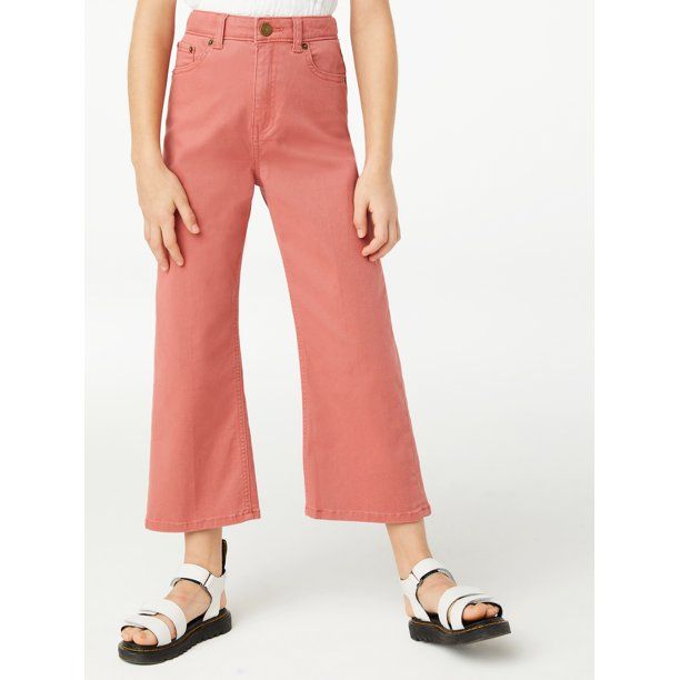 Free Assembly Girls True Waist Wide Leg Jeans, Sizes 5-18 - Walmart.com | Walmart (US)