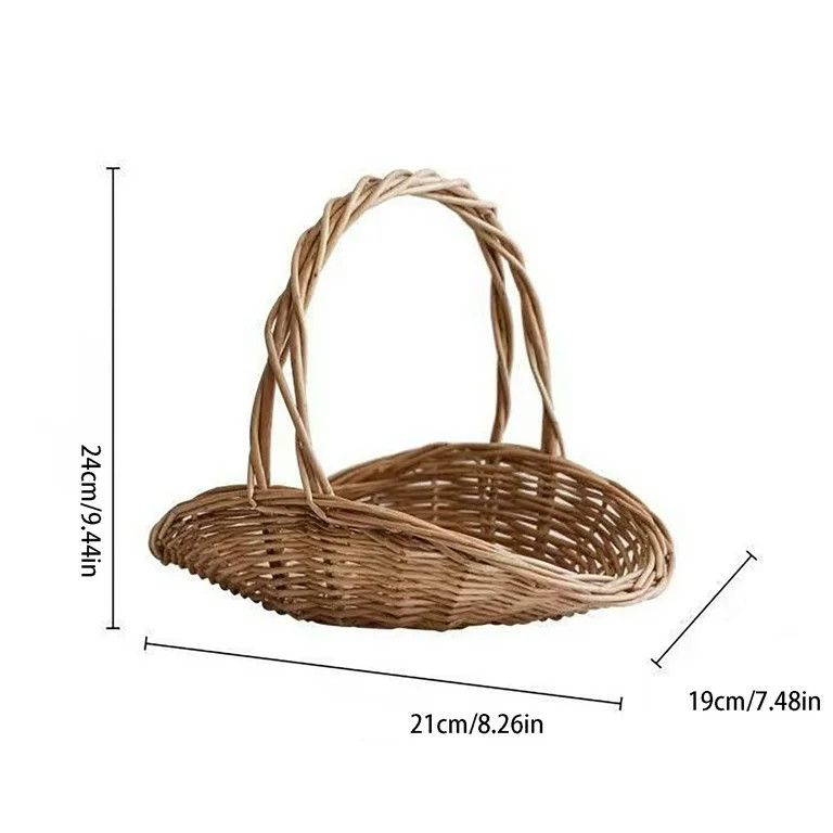 YAZHPA Wicker Woven Basket with Jute Rope Handle Garden Harvest Basket Wicker Storage Basket for ... | Walmart (US)