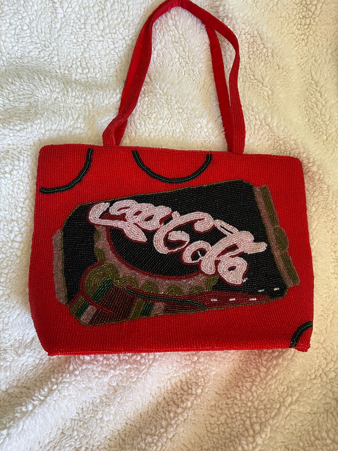 Vintage Beaded Coca Cola purse handbag | Etsy (US)