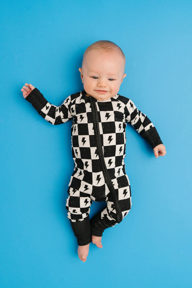 Electric Checkered Bamboo Sleeper | Little One Shop Co
