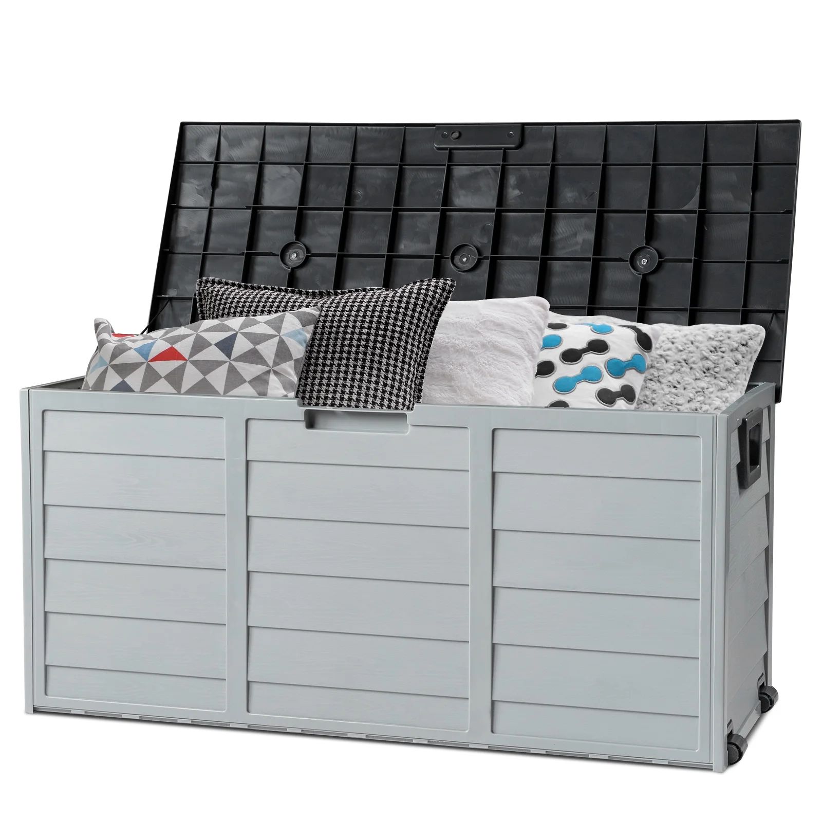 Ktaxon 75gal Outdoor Garden Resin Storage Deck Box Tools Black | Walmart (US)