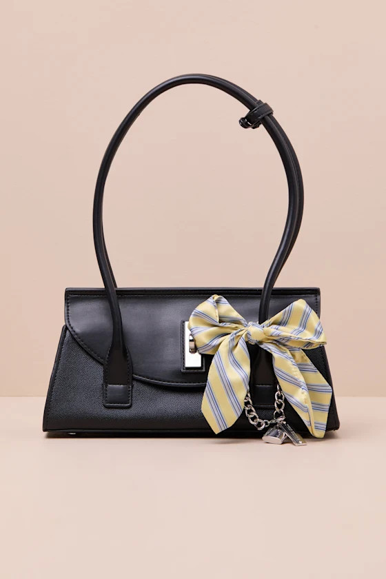 Milan Black Bow Shoulder Bag | Lulus