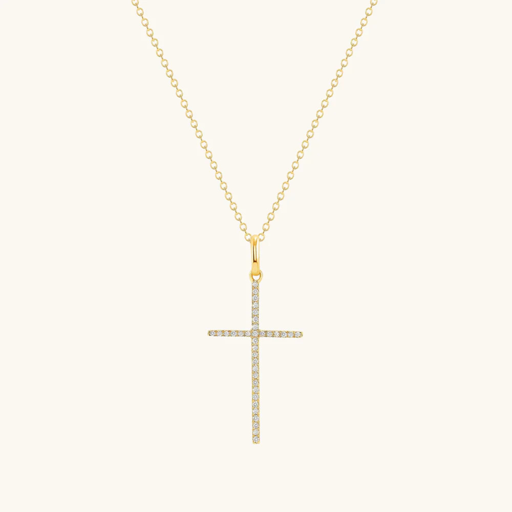 Thin Diamond Cross Necklace | Happy Jewelers
