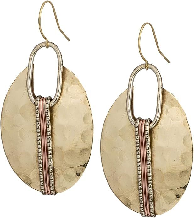 Boho Oval or Round Ethnic Hammered Earring for Women | Amazon (US)