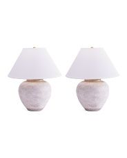 Set Of 2 20in Cement Pot Lamps | TJ Maxx