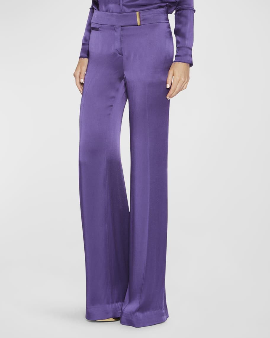 Fluid Double-Face Satin Wide-Leg Pants | Neiman Marcus
