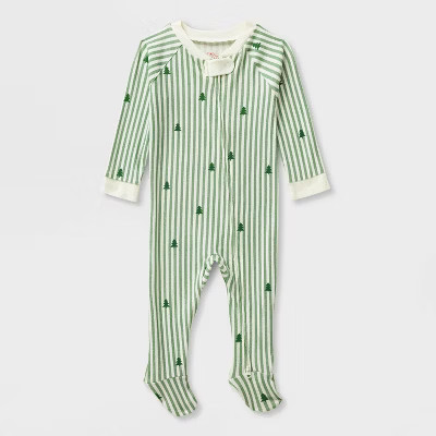 Baby Holiday Tree Cotton Matching Family Footed Pajamas - Wondershop™​​​​​​​ Green 3-6M | Target