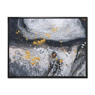 Black Gold and White Marble Art Waves - Painting on Canvas | Wayfair North America