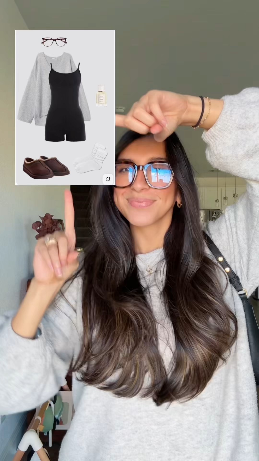 grey sweater is from @shopheylovely but I put some similar ones !!! 
purse is from Tory Burch! I couldn’t find the exact style but linked some similar ones! 