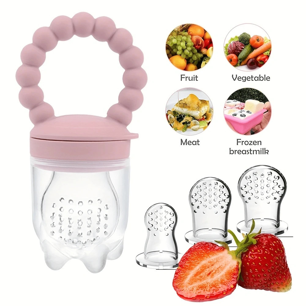 3pcs Silicone Fruit & Vegetable Feeder For Babies - Easy To Use Food Supplement Pacifier With Han... | SHEIN