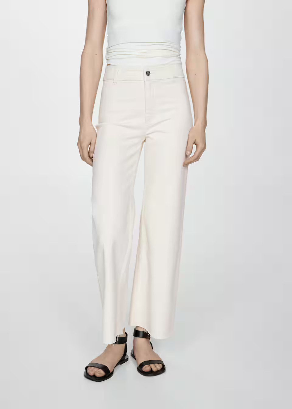 Jeans culotte high waist -  Women | Mango USA | MANGO (US)