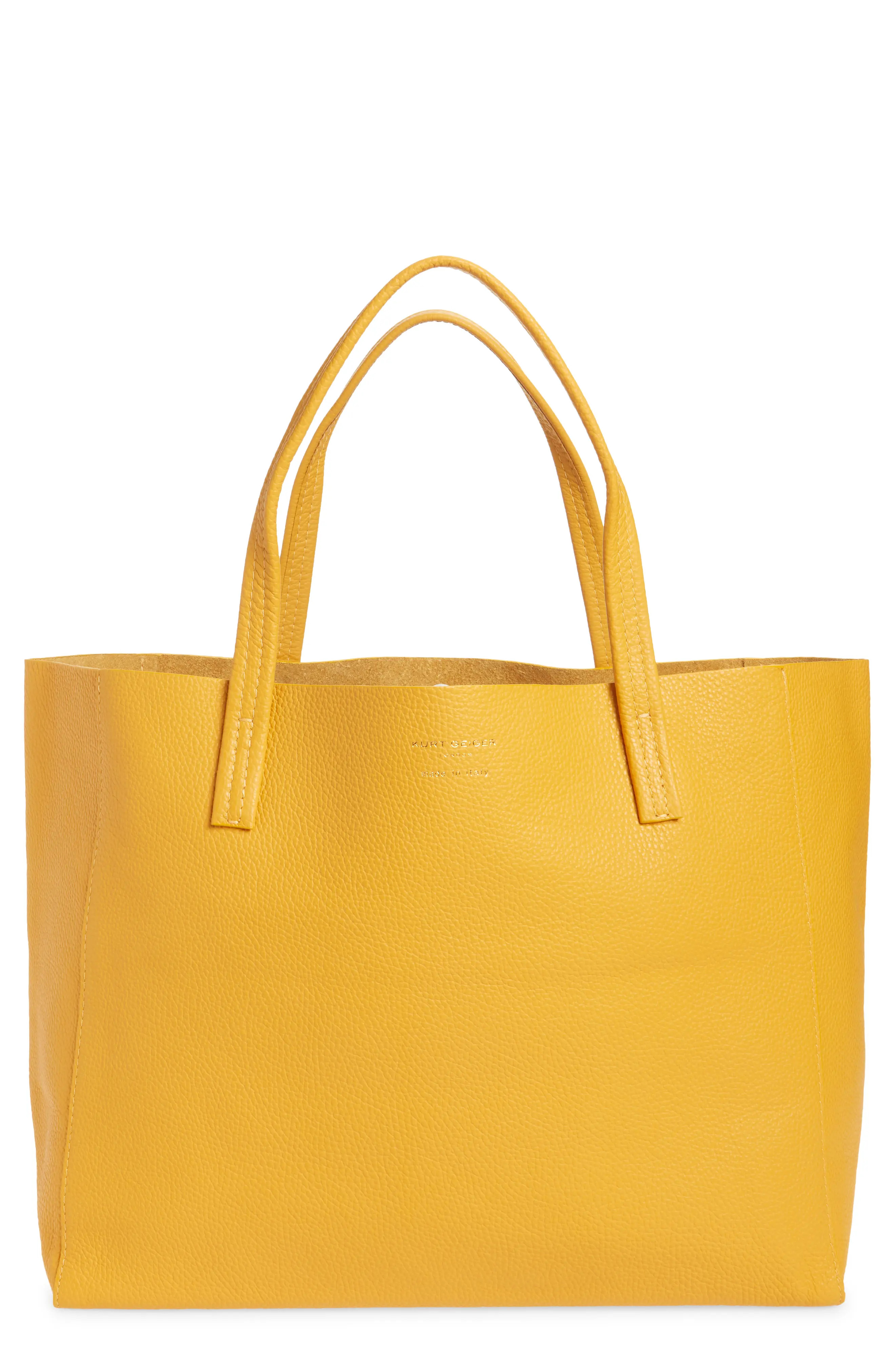 Kurt Geiger London Violet Horizontal Leather Tote - Yellow | Nordstrom