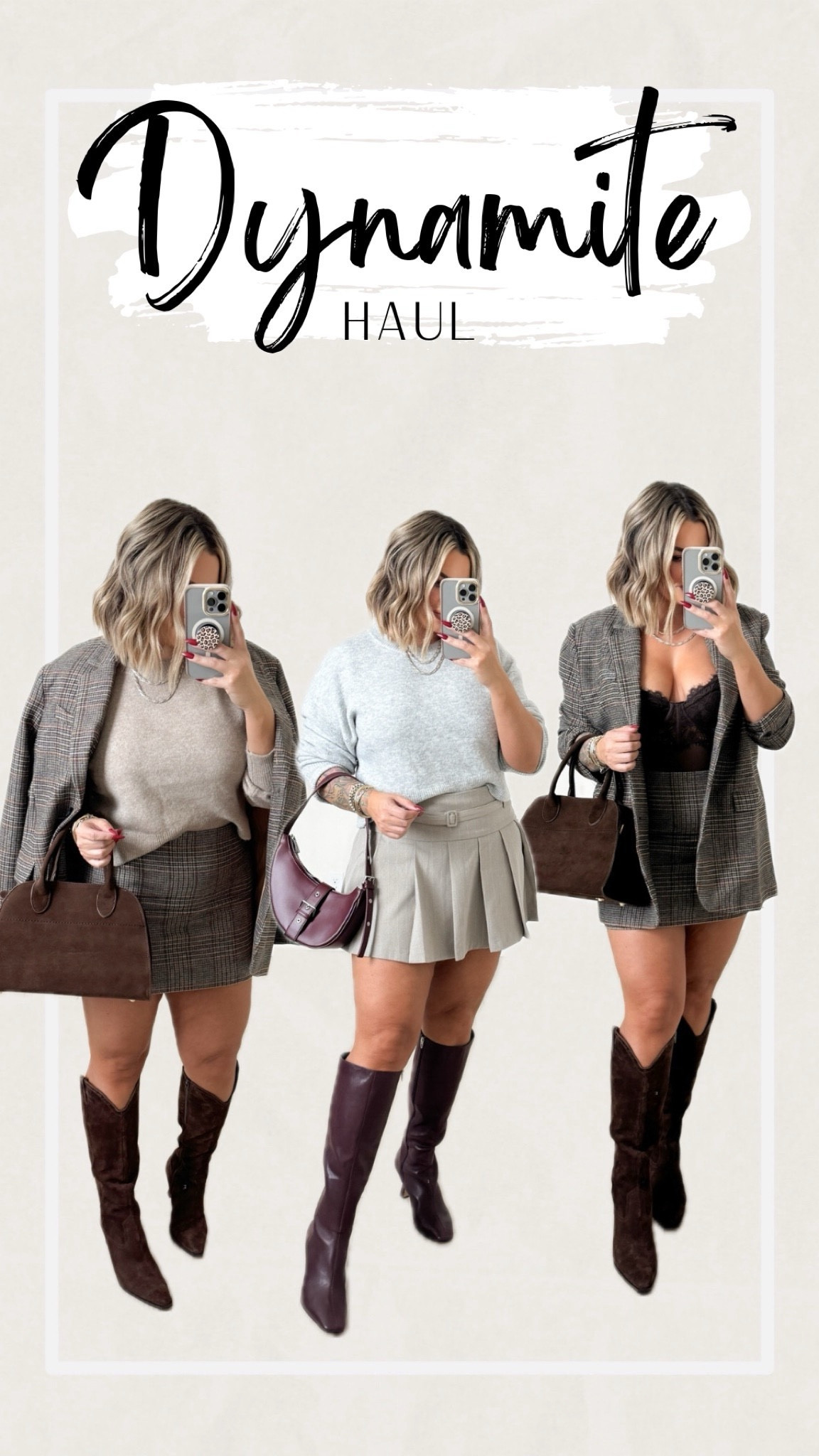 @dynamiteclothing haul 
( see ig stories today to see all items tried on) 

All tops in size L 
All jeans 31 could have done a 30 in the pearl jeans. 
Skirt 12 & plaid skirt L ( plaid skirt I could have done xl for more comfy fit ) 
Blazer XL 
Sweaters L 
Bodysuit L 


Follow my shop @shaynaslife on the @shop.LTK app to shop this post and get my exclusive app-only content!

#liketkit 
@shop.ltk
https://liketk.it/4UKen

#LTKMidsize #LTKFindsUnder50 #LTKFindsUnder100