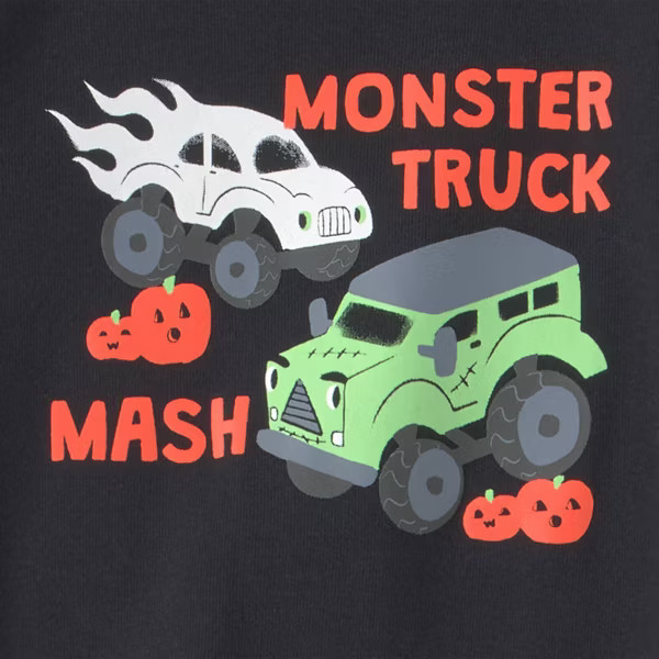 Carter's Just One You® Toddler Boys' 4pc Short Sleeve Monster Trucks Cotton Halloween Pajama Set - Black/Orange 4T | Target