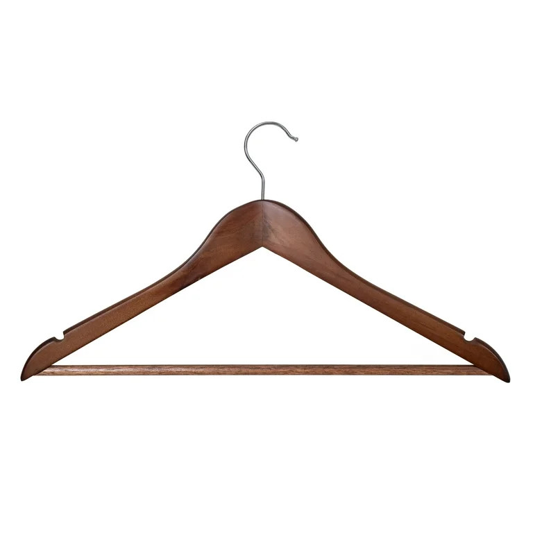 Better Homes & Gardens Wood Suit Hangers for Adult, 5 Pack, Walnut Finish | Walmart (US)