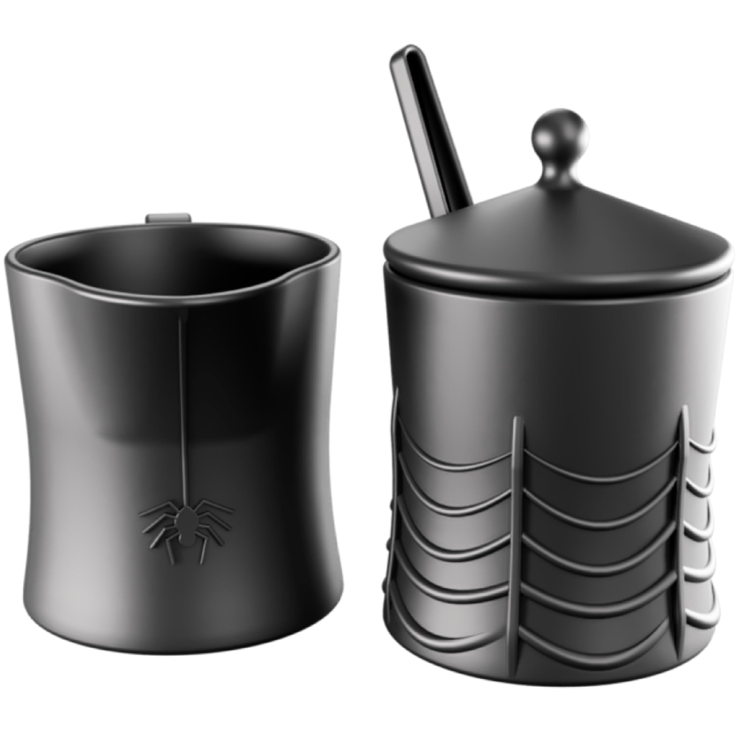 New - Nomnu Black Spiderweb Sugar and Creamer Set. Ceramic Sugar Bowl with Lid and Spoon, and Cre... | Amazon (US)