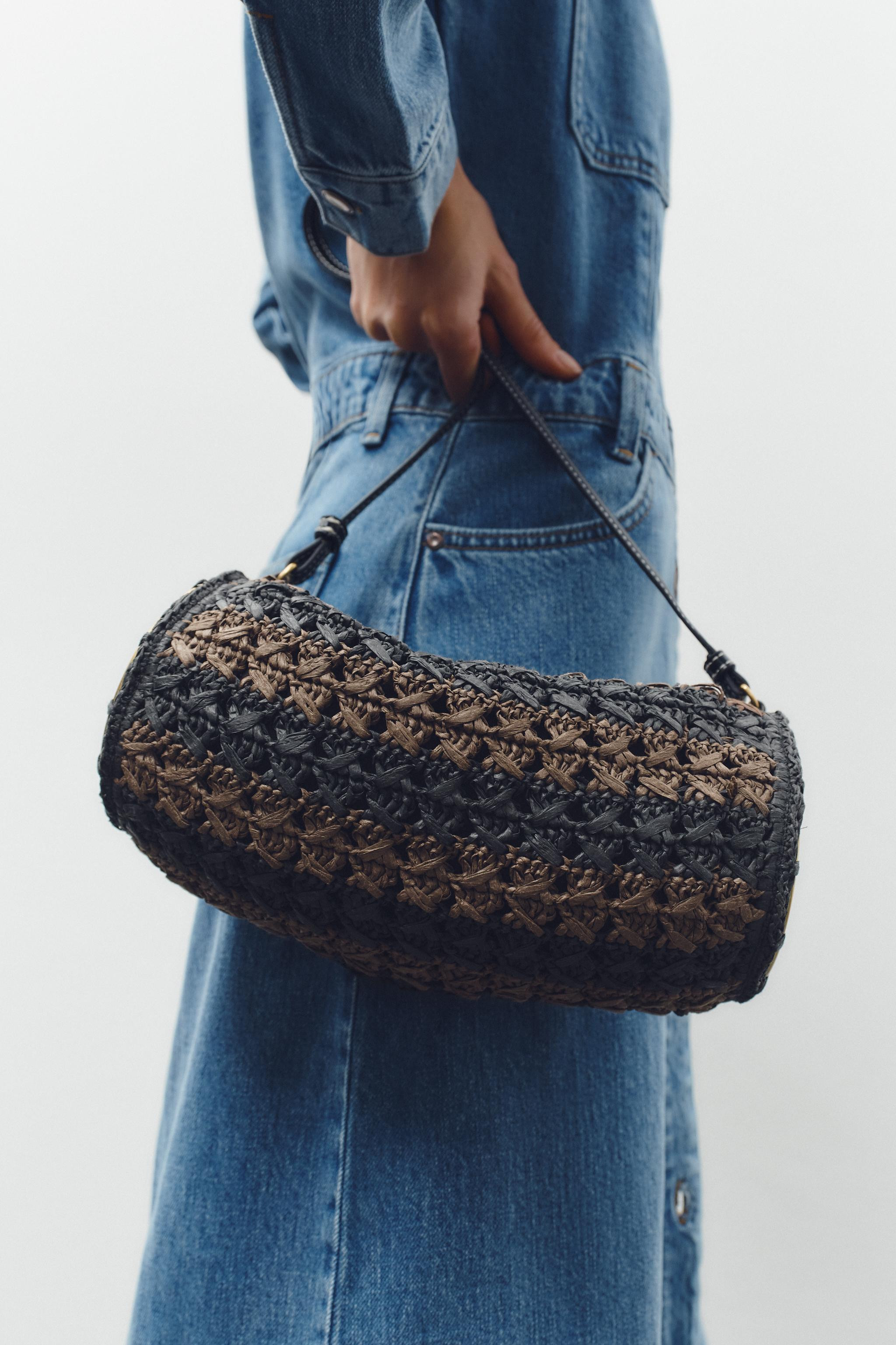 RAFFIA EFFECT SHOULDER BAG | Zara US
