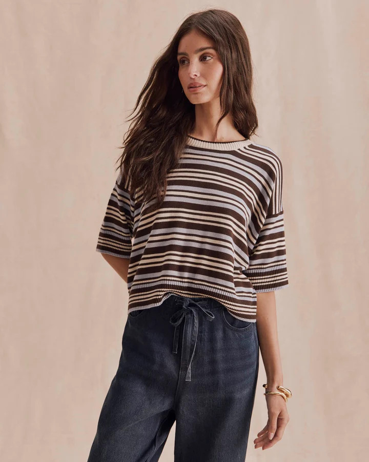Georgie Short Sleeve Stripe Sweater | Splendid