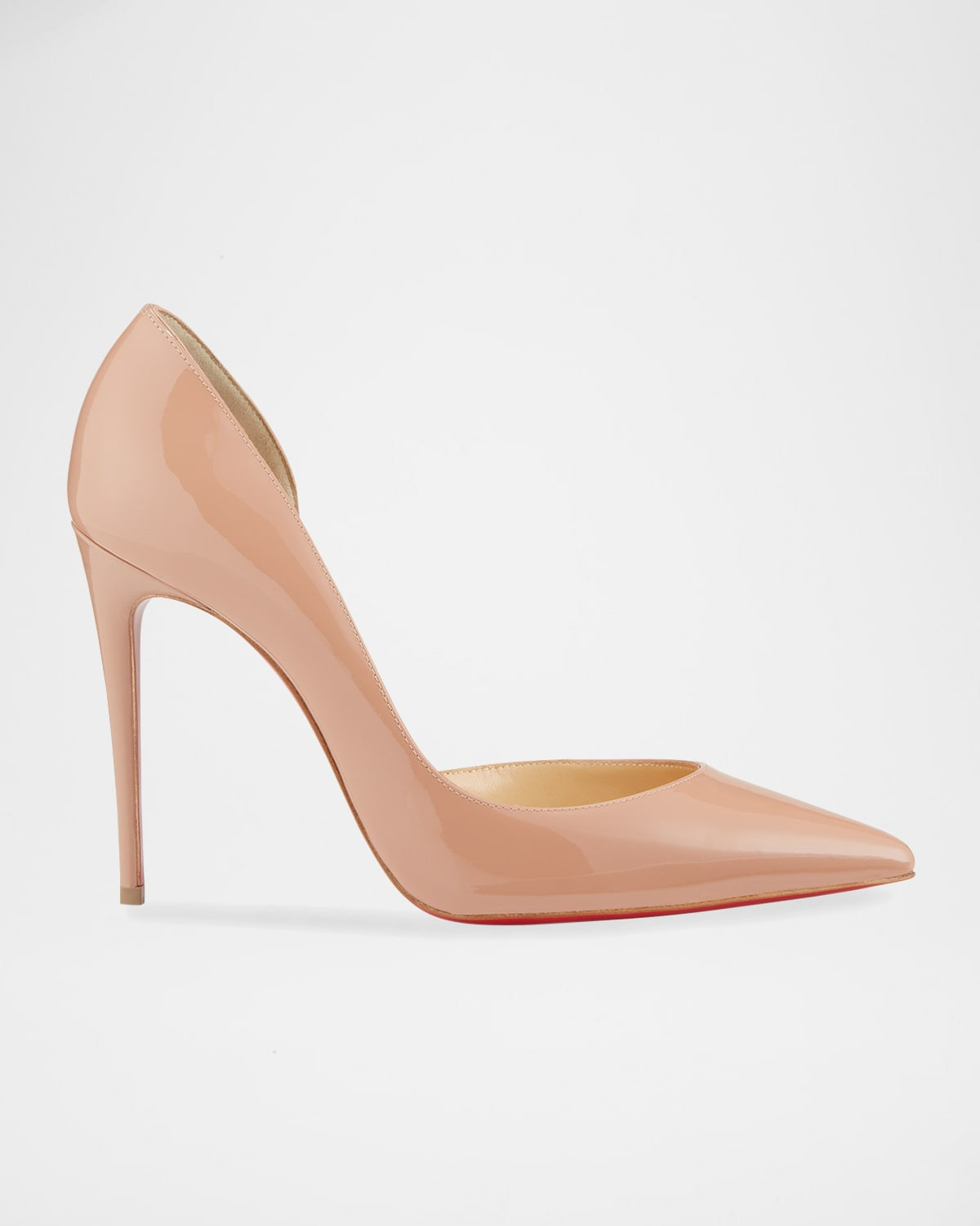 Iriza Patent 100mm Half-d'Orsay Red Sole High-Heel Pumps | Neiman Marcus