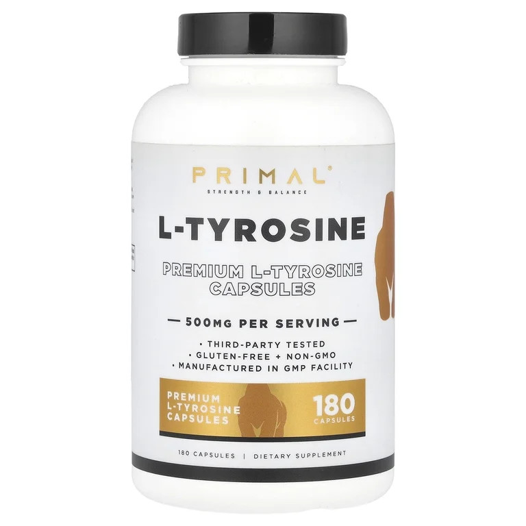 PrePrimal L-Tyrosine, 500 mg , 180 Capsules - Walmart.com | Walmart (US)