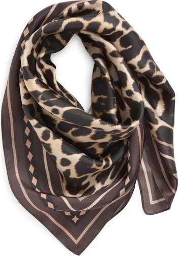 Nordstrom Leopard Print Square Silk Scarf | Nordstrom | Nordstrom