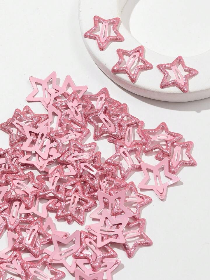10pcs Women Pink Star Shaped Fashion Hair Clips For Women Street | SHEIN