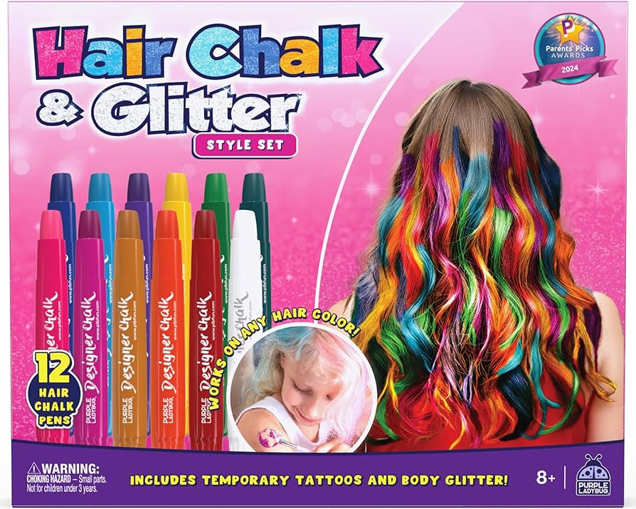 12 Colors Hair Chalk for Girls Christmas Gifts, Temporary Hair Color Stocking Stuffers Toys for T... | Amazon (US)