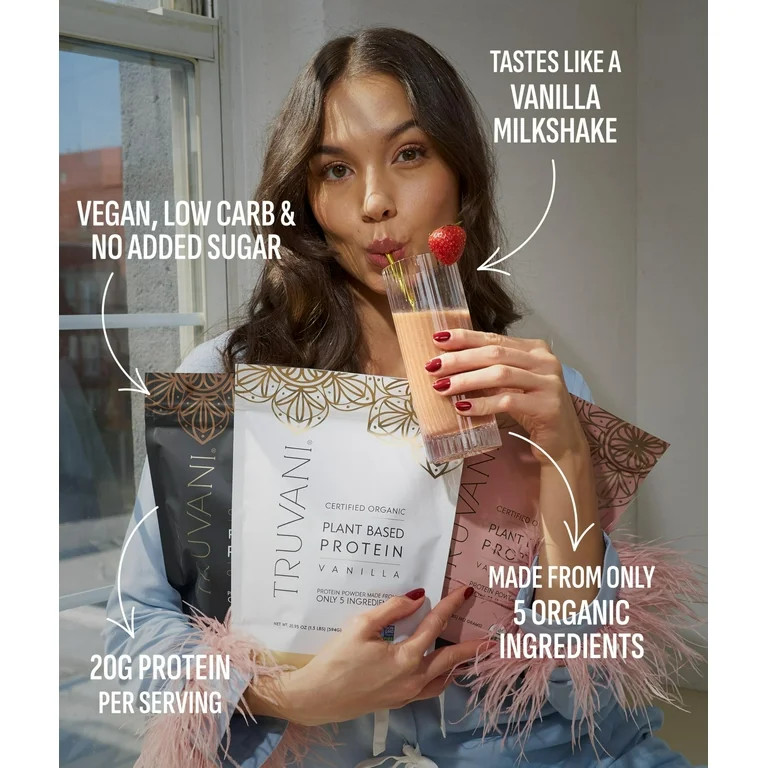 Truvani Vegan Pea Protein Powder | Vanilla | 20g Organic Plant Based Protein | 10 Servings | Keto... | Walmart (US)