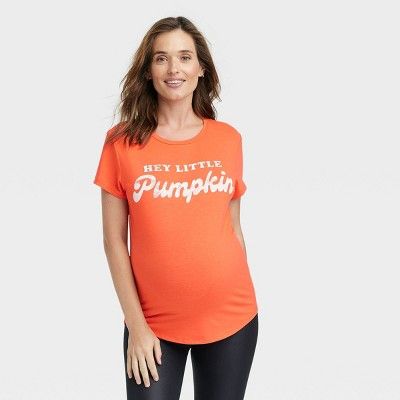 Short Sleeve Hey Little Pumpkin Graphic Maternity T-Shirt - Isabel Maternity by Ingrid & Isabel... | Target