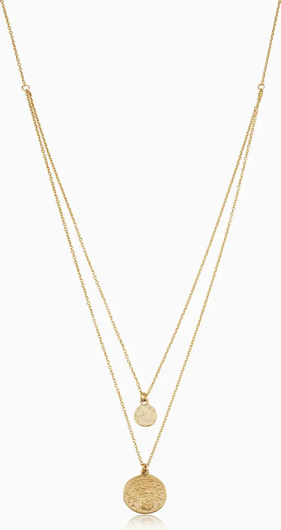 Oradina 14K Yellow Gold Greek Medallion Layered Necklace | Nordstrom | Nordstrom