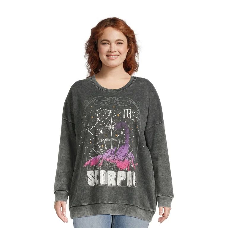 No Boundaries Juniors Plus Size Graphic Crewneck Pullover Sweatshirt | Walmart (US)