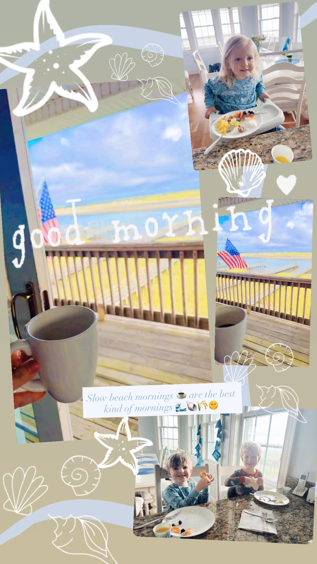 Slow beach mornings ☕️ are the best kind of mornings 🌊🐚🌾🌞