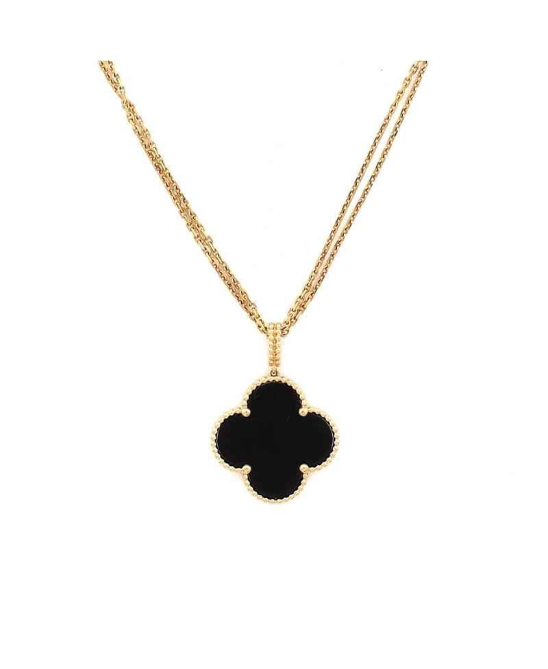 Pre-Owned Van Cleef & Arpels Magic Alhambra Pendant Necklace 18K Gold and Onyx, 35 | Bloomingdale's (US)