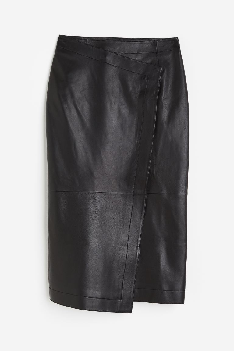 Leather Wrap Skirt - Black - Ladies | H&M AU | H&M (AU)