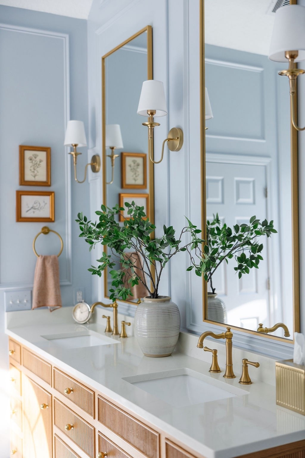 My primary bathroom is finally done and I’m so in LOVE! The picture frame molding is exactly what this tall ceiling room needed. It just seemed so sterile before and everything seemed to get lost. And now it’s perfect! Thanks for following along as I finally settled on what to do in here! 

#LTKselfcare #LTKBeauty #LTKHome