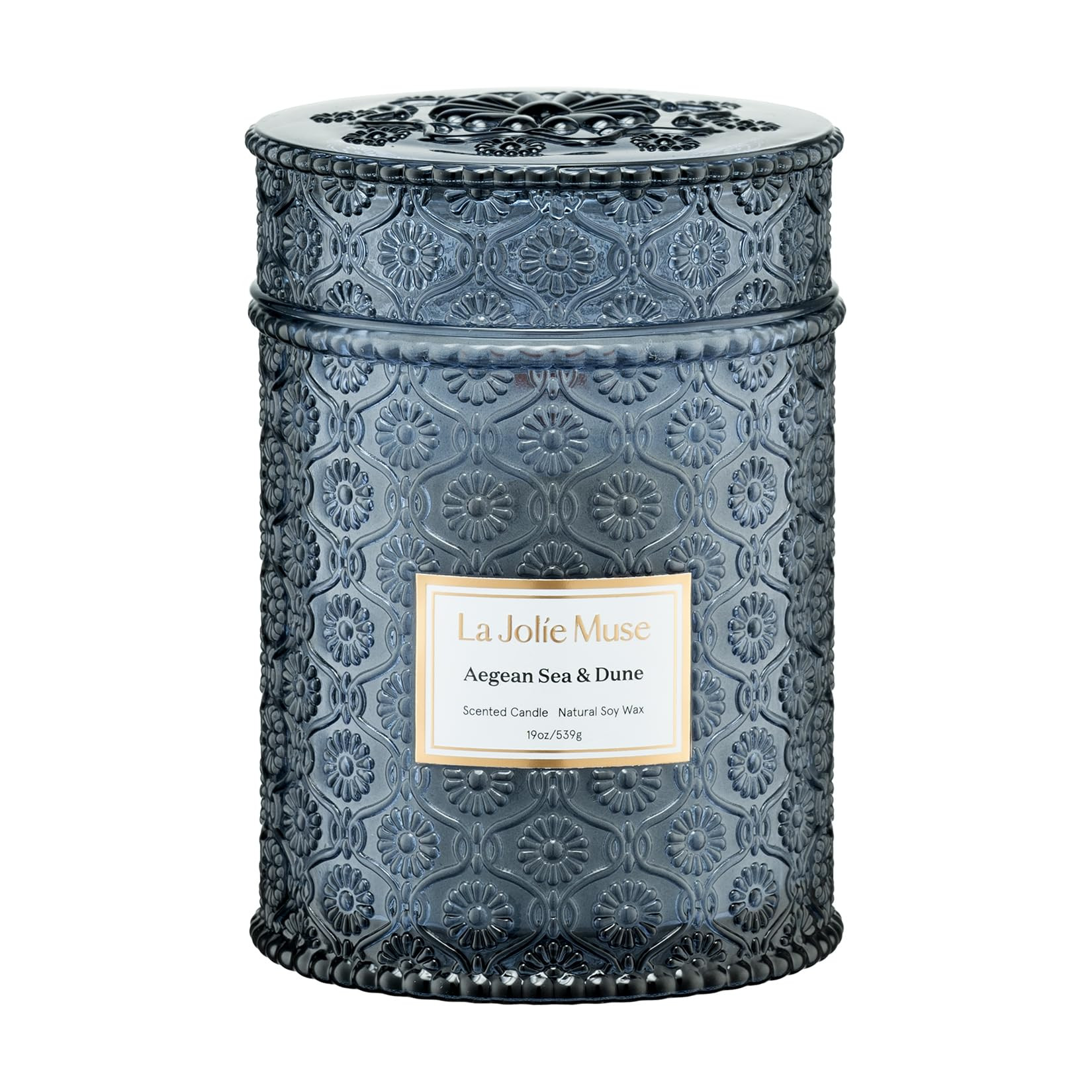 LA JOLIE MUSE Aegean Sea & Dune Candle –Cool Water, White Florals & Warm Amber | 19 oz Large Wo... | Amazon (US)