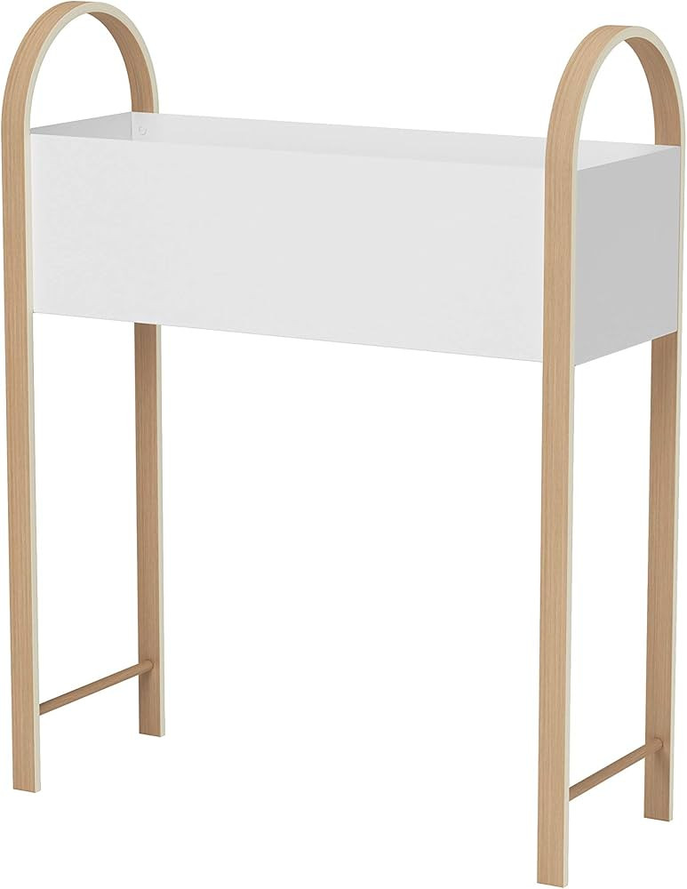 Umbra Bellwood Freestanding Planter, Elevated Garden Bed, Raised Storage Box, White/Natural | Amazon (US)