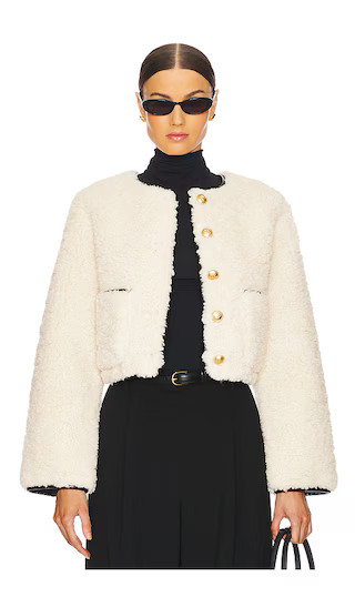 By Marianna Pauchet Reversible Faux Sherpa Jacket in Beige & Black | Revolve Clothing (Global)