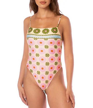 Maaji Briella Pastel Flourish Reversible Classic One Piece Swimsuit | Dillard's | Dillard's