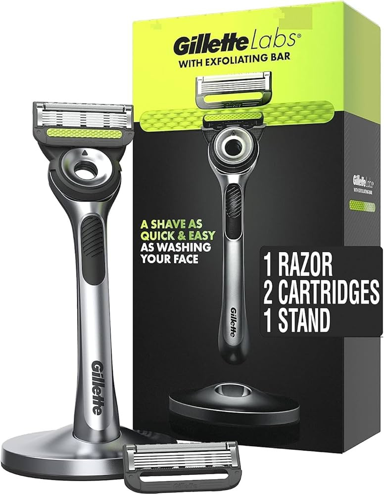 Gillette Labs Mens Razor with Exfoliating Bar, Shaving Kit for Men, Includes 1 Handle, 2 Razor Bl... | Amazon (US)